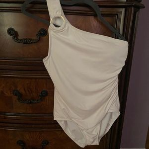 Michael Kors White one shoulder swimsuit size 10.